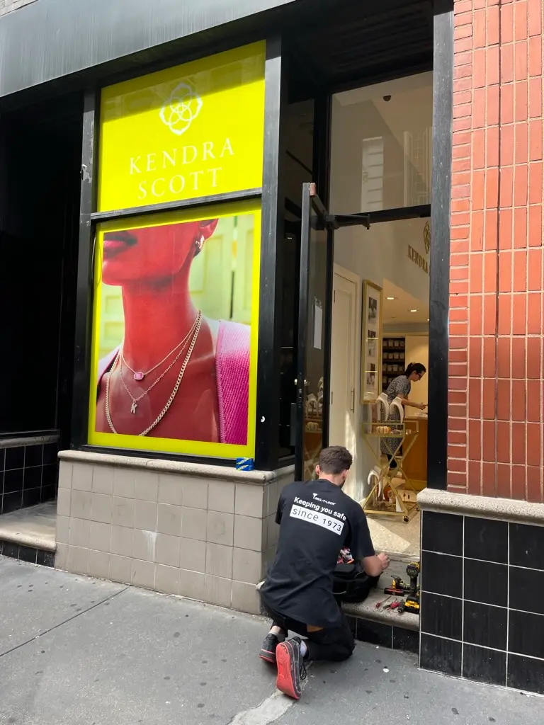 Bay Ridge locksmith performing a commercial lockout service